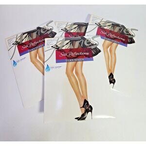 4 Pair Hanes Silk Reflections Control Top Pantyhose Barely Black CD Style Q00718